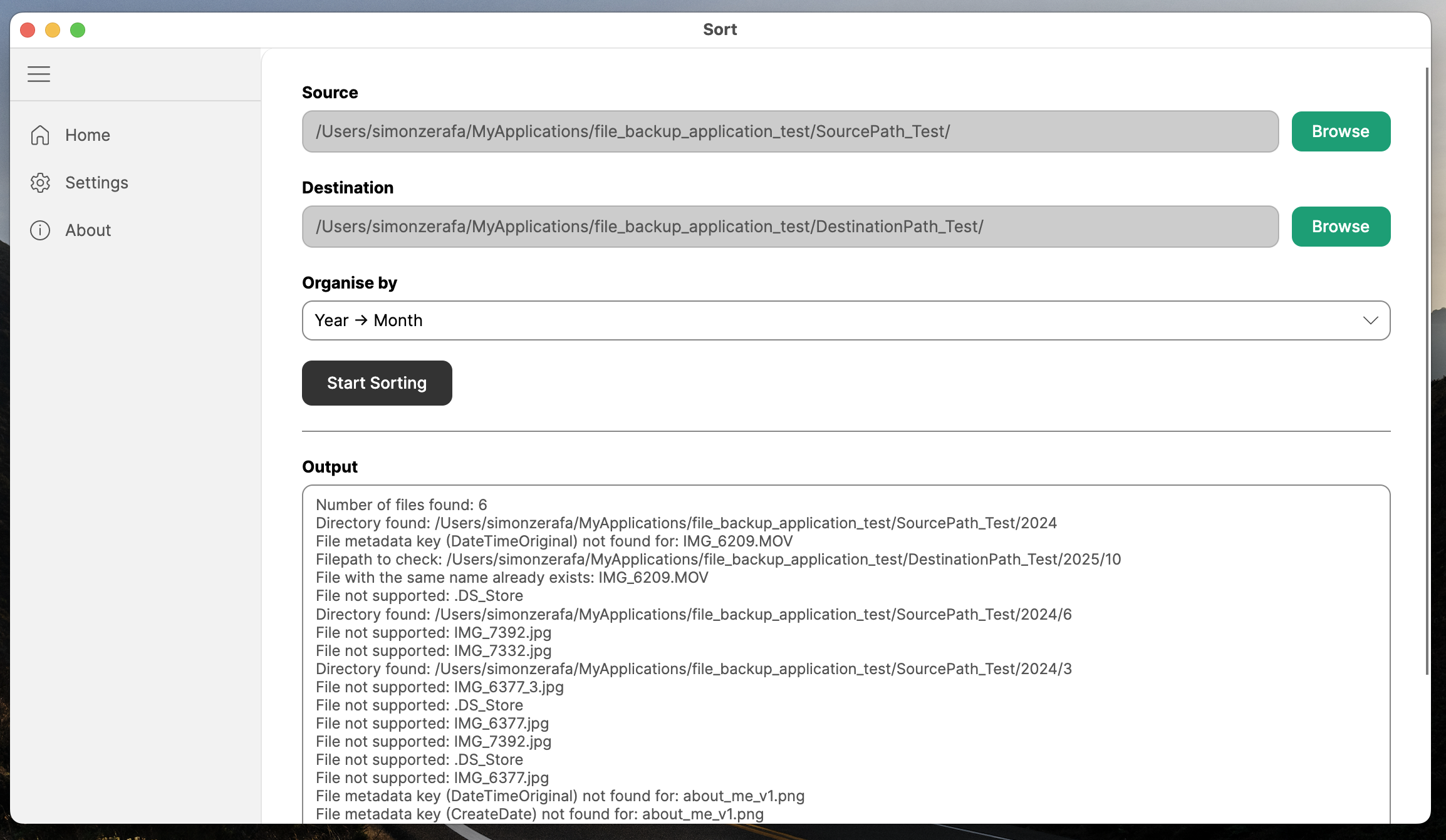 Sort Desk Application UI